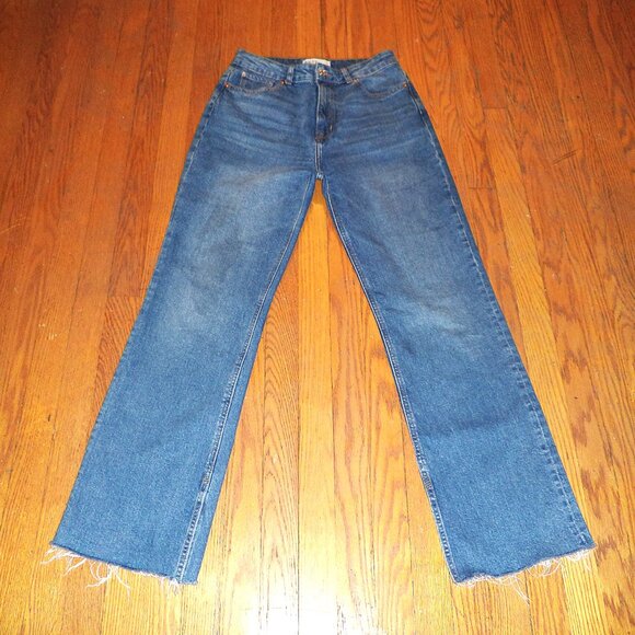 NWOT! Primark Women’s High Waisted Wide Leg Blue Denim Jeans, Sz.8 - Picture 6 of 6